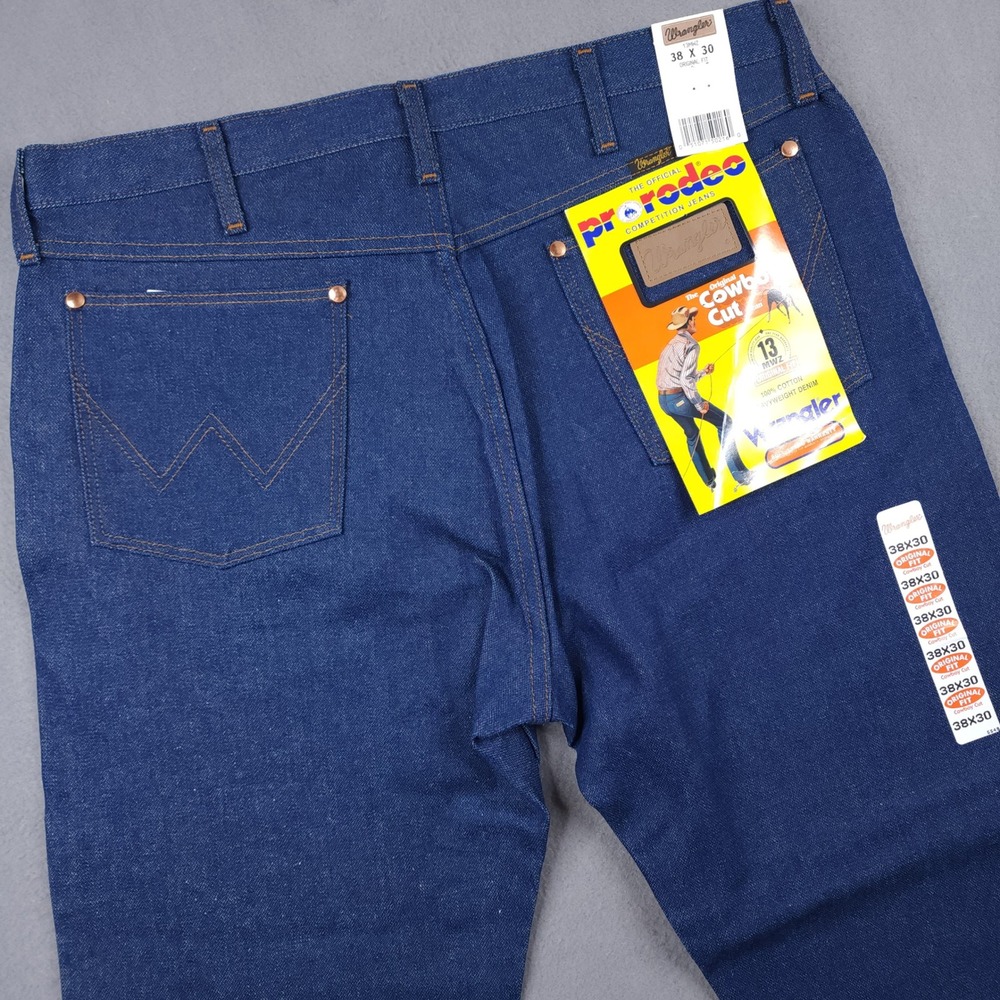 Wrangler Cowboy Cut Original Fit Jeans Mens 38x30 Rigid Indigo Blue Heavyweight‎